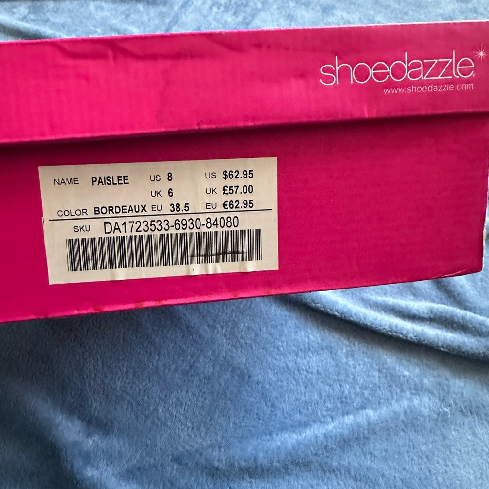 Shoe Dazzle Burgundy Heels in the name “Paislee” - Picture 7 of 7